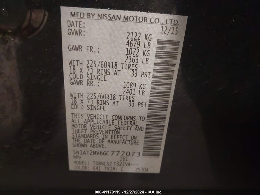 2016 NISSAN ROGUE SL - 5N1AT2MV6GC777073