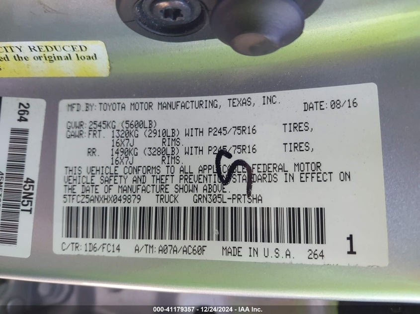 2017 TOYOTA TACOMA SR5 V6 - 5TFCZ5ANXHX049879