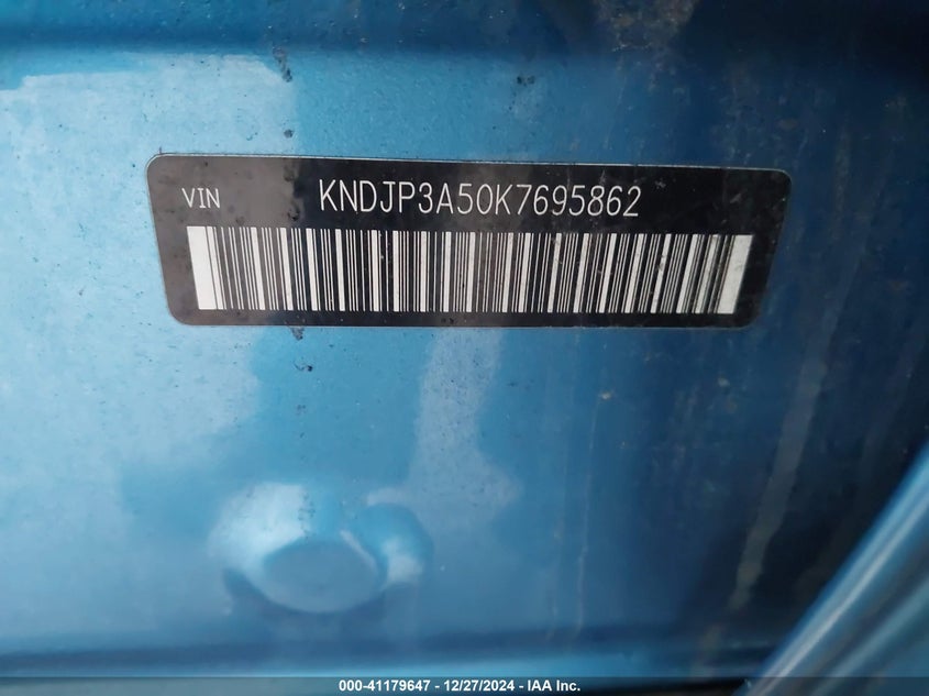 2019 KIA SOUL VIN: KNDJP3A50K7695862