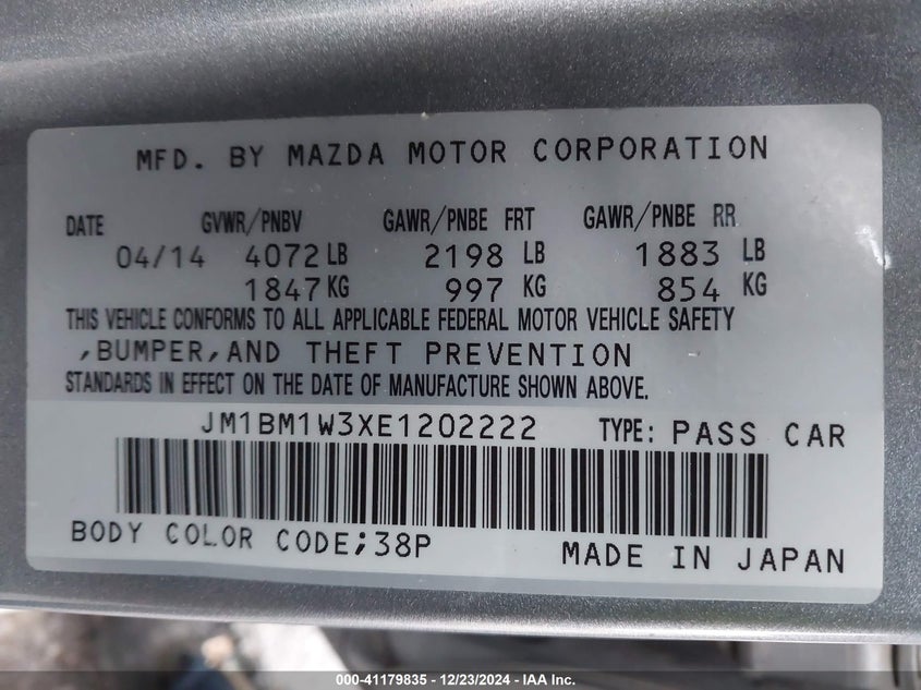 2014 MAZDA MAZDA3 S GRAND TOURING - JM1BM1W3XE1202222