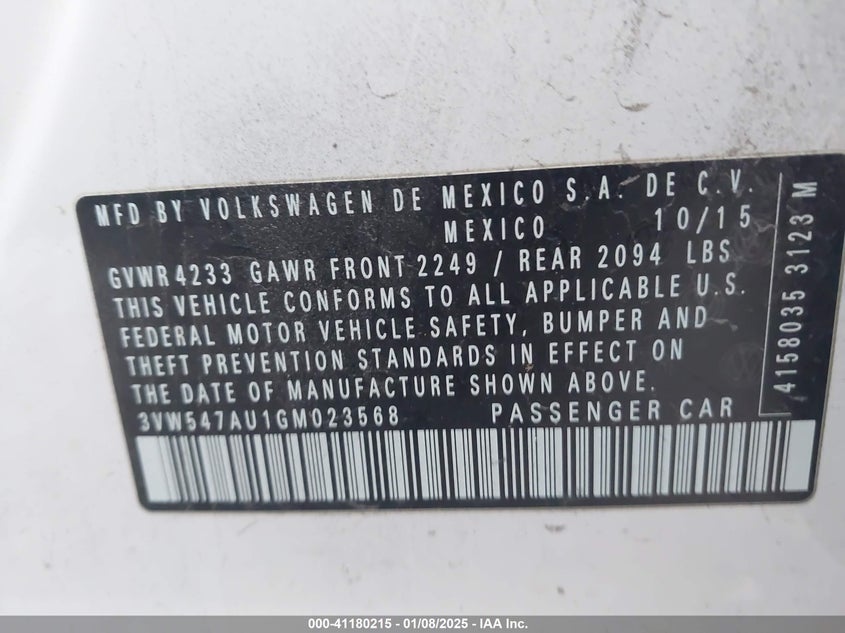 2016 VOLKSWAGEN GOLF GTI AUTOBAHN W/PERFORMANCE PACKAGE 4-DOOR - 3VW547AU1GM023568