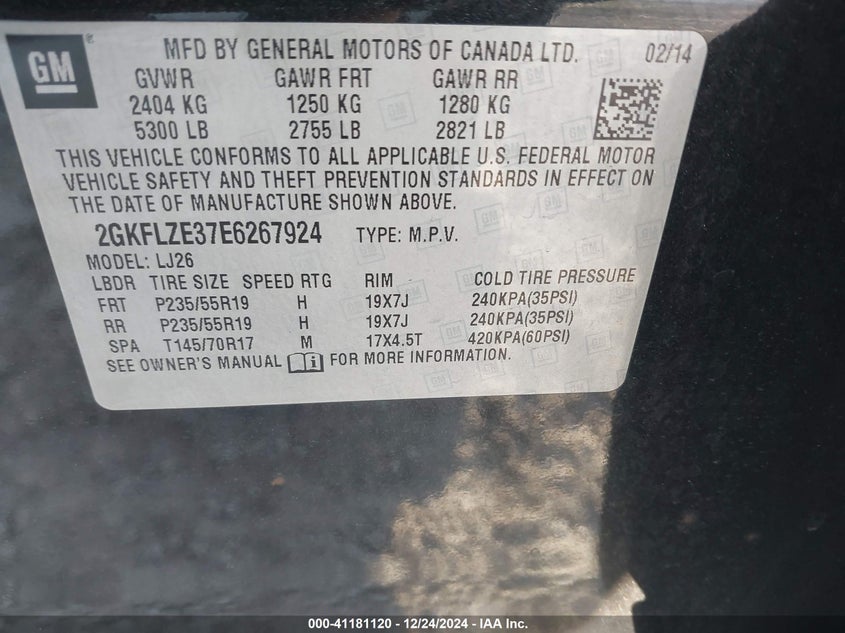 2014 GMC TERRAIN DENALI - 2GKFLZE37E6267924