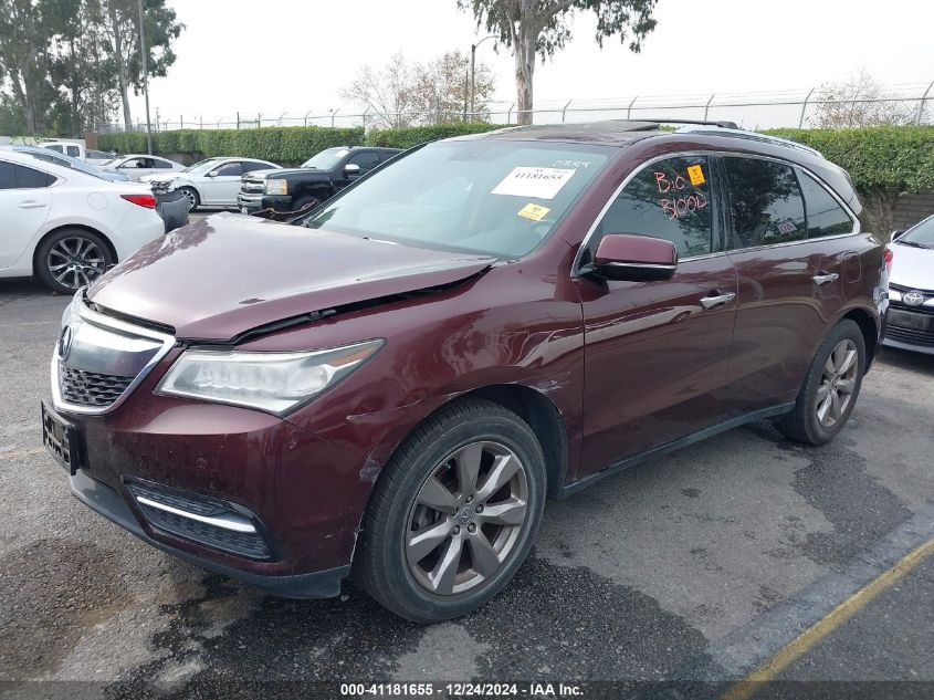 VIN 5FRYD3H8XEB012067 2014 ACURA MDX no.2