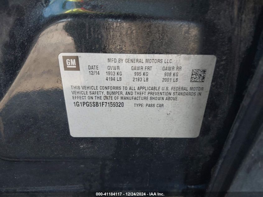 VIN 1G1PG5SB1F7159320 2015 CHEVROLET CRUZE no.9