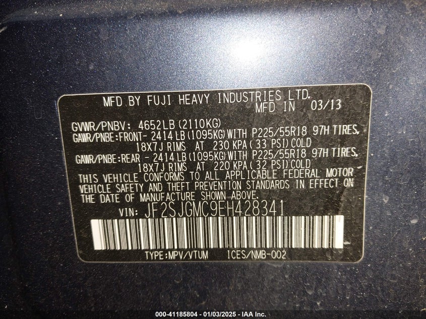 2014 SUBARU FORESTER - JF25JGMC9EH428341