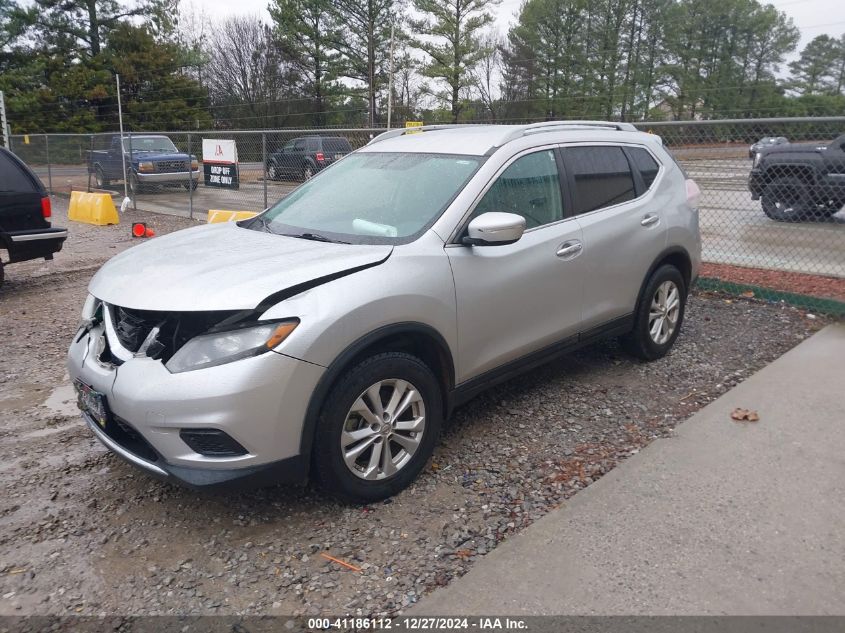 VIN 5N1AT2ML3EC787460 2014 Nissan Rogue, SV no.2