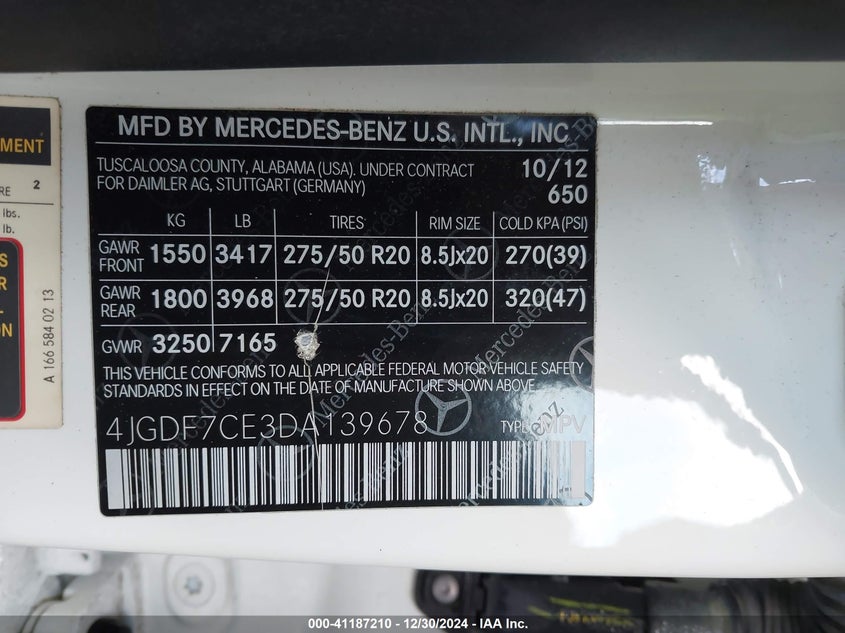 2013 MERCEDES-BENZ GL 450 4MATIC - 4JGDF7CE3DA139678