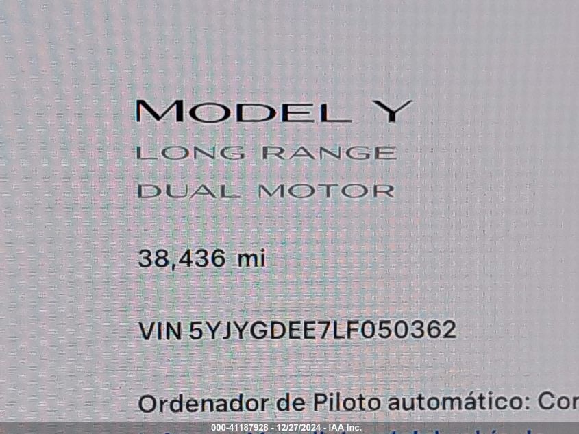 VIN 5YJYGDEE7LF050362 2020 TESLA MODEL Y no.15