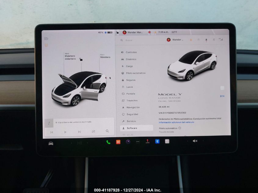 VIN 5YJYGDEE7LF050362 2020 TESLA MODEL Y no.18