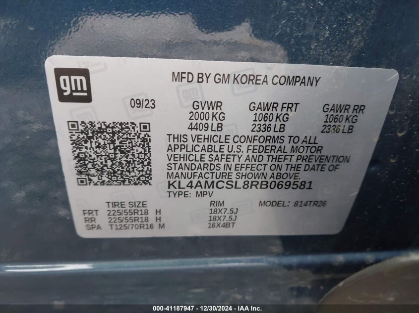 VIN KL4AMCSL8RB069581 2024 BUICK ENCORE GX no.9