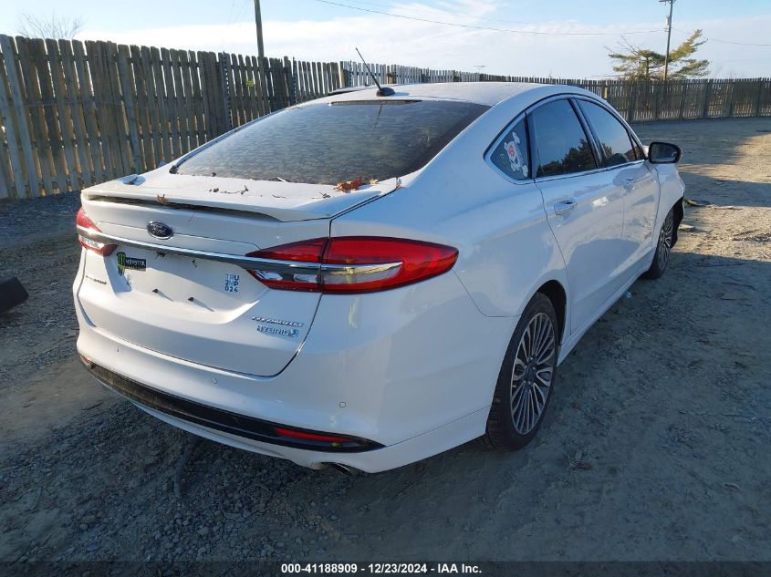 VIN 3FA6P0RUXJR131617 2018 Ford Fusion, Hybrid Tita... no.4