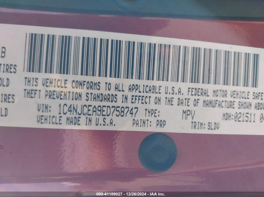 2014 JEEP COMPASS HIGH ALTITUDE - 1C4NJCEA9ED758747