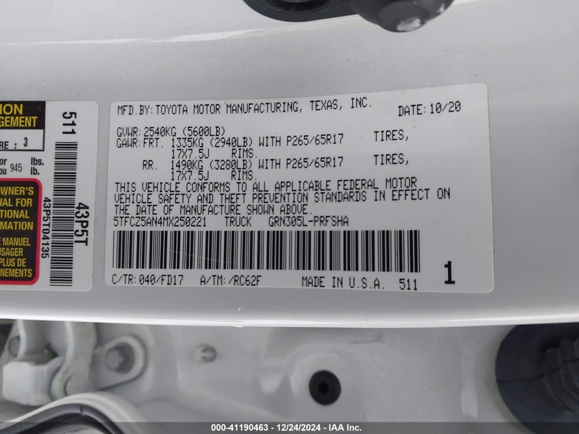 2021 TOYOTA TACOMA TRD SPORT - 5TFCZ5AN4MX250221