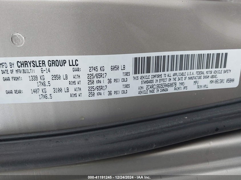 2014 CHRYSLER TOWN & COUNTRY TOURING - 2C4RC1BG5ER460878