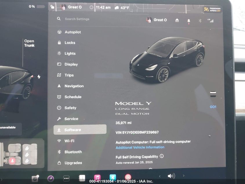 VIN 5YJYGDEE6MF239697 2021 TESLA MODEL Y no.7