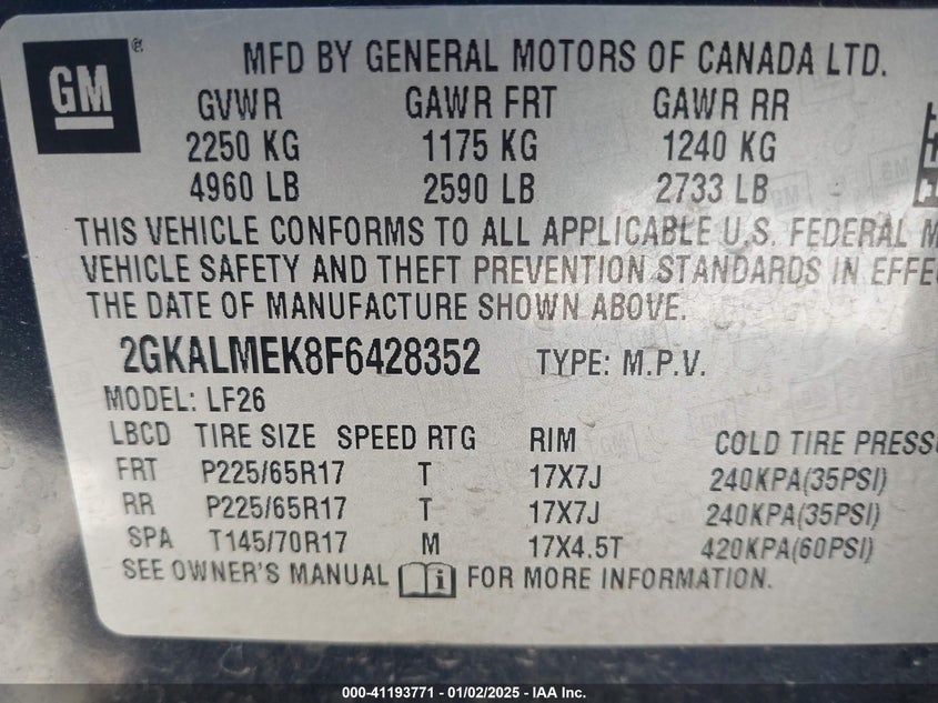 2015 GMC TERRAIN SLE-1 - 2GKALMEK8F6428352