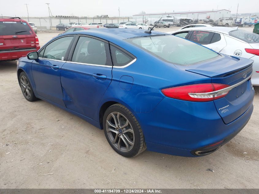 VIN 3FA6P0H99HR299224 2017 Ford Fusion, SE no.3