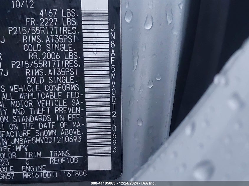 2013 NISSAN JUKE SV - JN8AF5MV0DT210693