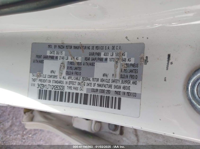 2016 MAZDA MAZDA3 I SPORT - 3MZBM1U71GM260938