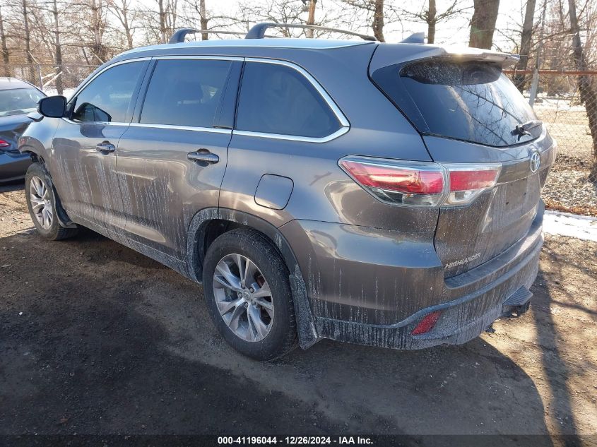 VIN 5TDJKRFHXFS101455 2015 Toyota Highlander, Xle V6 no.3