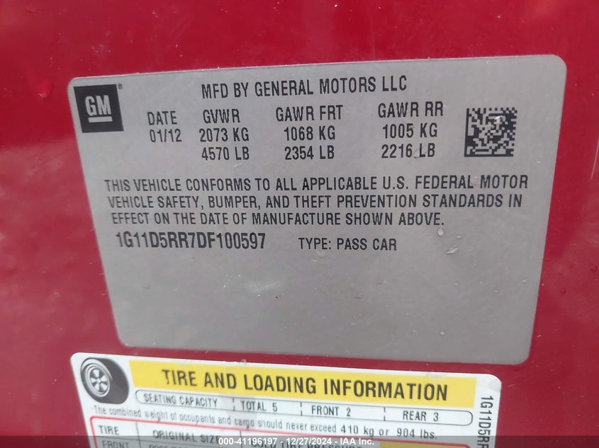 2013 CHEVROLET MALIBU ECO - 1G11D5RR7DF100597