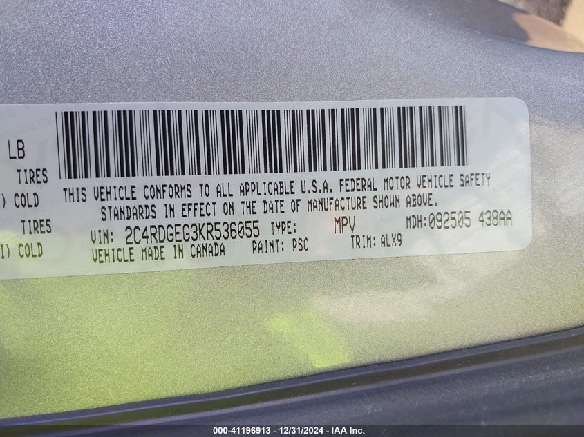 2019 DODGE GRAND CARAVAN GT - 2C4RDGEG3KR536055