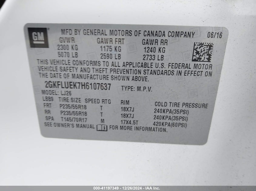 2017 GMC TERRAIN SLT - 2GKFLUEK7H6107637