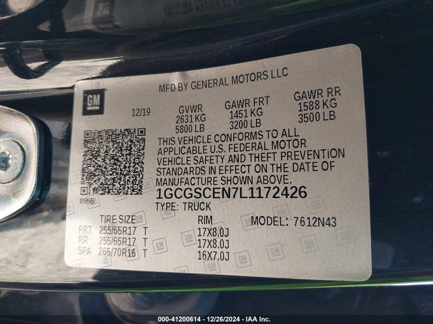 2020 CHEVROLET COLORADO 2WD  SHORT BOX LT - 1GCGSCEN7L1172426