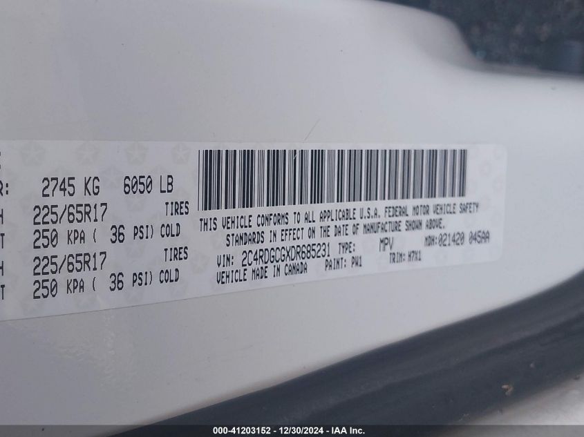 VIN 2C4RDGCGXDR685231 2013 Dodge Grand Caravan, Sxt no.9