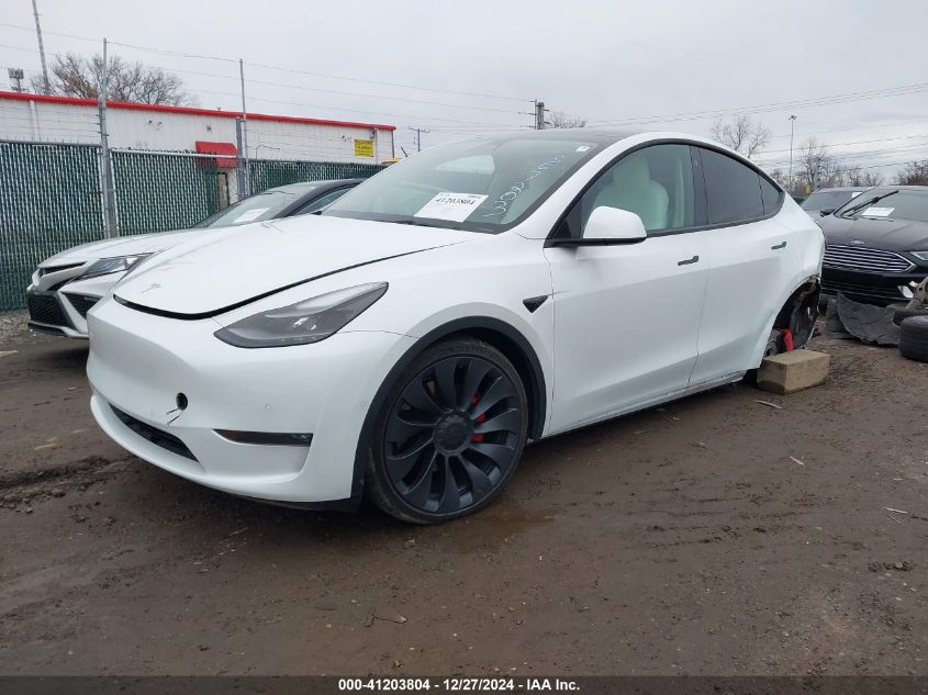 VIN 7SAYGDEF7NF367203 2022 TESLA MODEL Y no.2