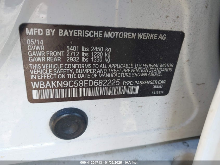 2014 BMW 550I - WBAKN9C58ED682225