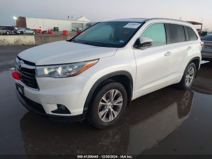 VIN 5TDJKRFH6FS101453 2015 Toyota Highlander, Xle V6 no.2