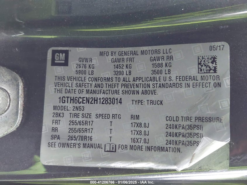 2017 GMC CANYON SLE - 1GTH6CEN2H1283014