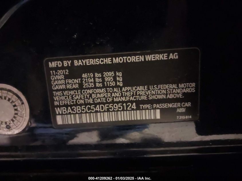 VIN WBA3B5C54DF595124 2013 BMW 328 no.9