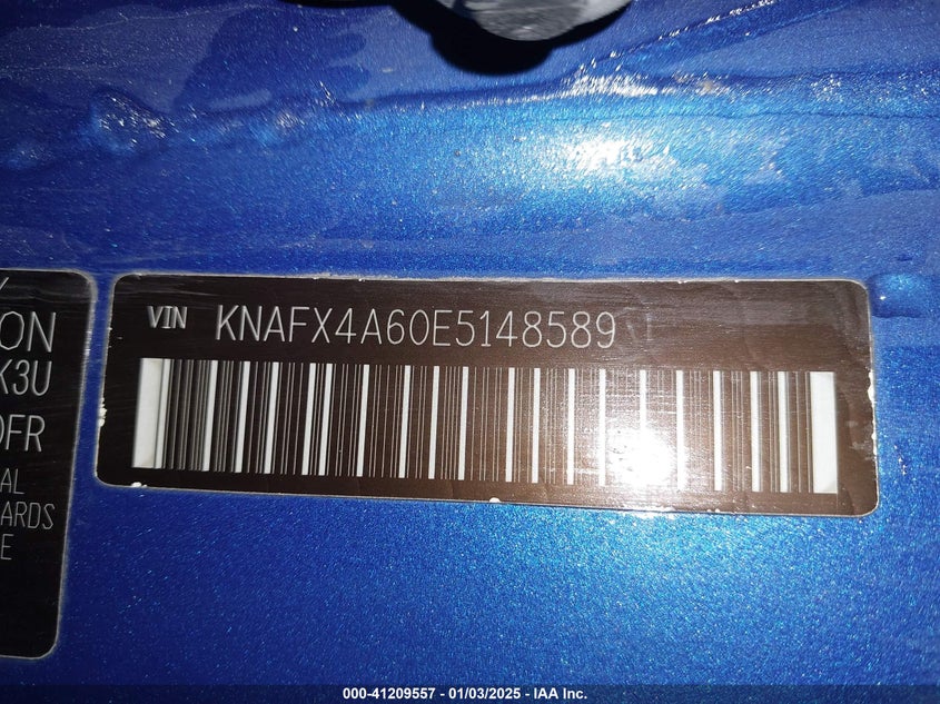 2014 KIA FORTE VIN: KNAFX4A60E5148589