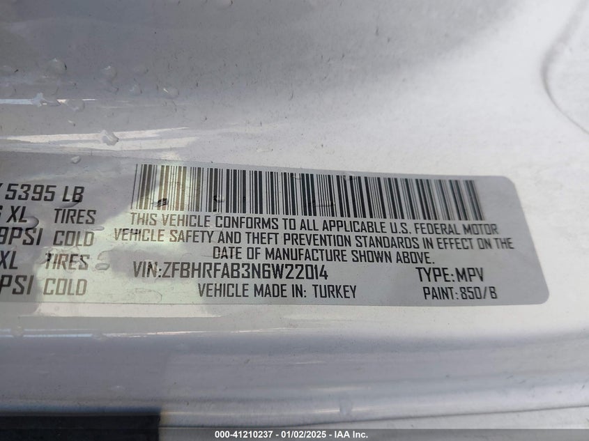 2022 RAM PROMASTER CITY CARGO VAN - ZFBHRFAB3N6W22014