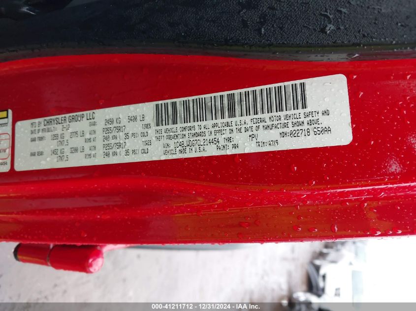 2012 Jeep Wrangler Unlimited Sport VIN: 1C4BJWDG7CL214454 Lot: 41211712