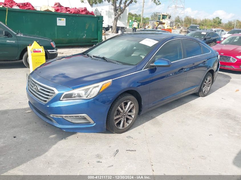 VIN 5NPE24AF0FH031187 2015 Hyundai Sonata, SE no.2