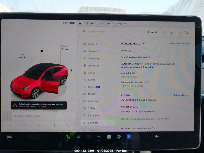 VIN 7SAYGDED7RF052678 2024 Tesla Model Y no.12