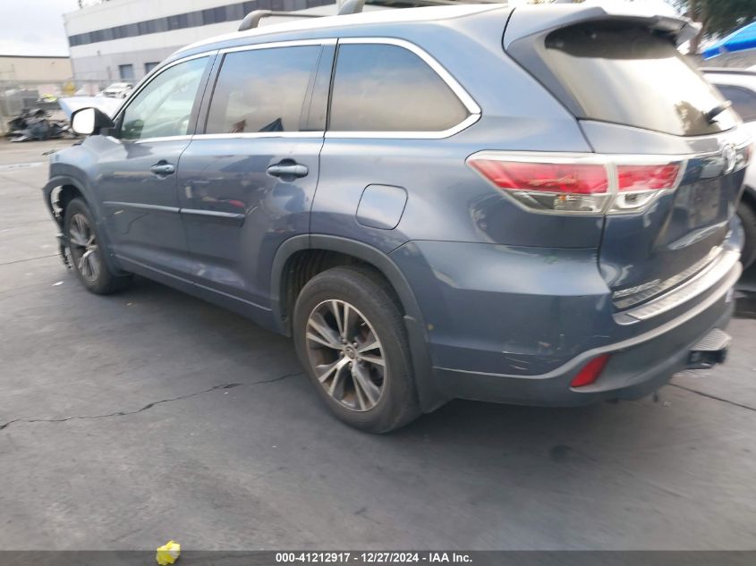 2016 TOYOTA HIGHLANDER XLE V6 - 5TDJKRFH5GS300074