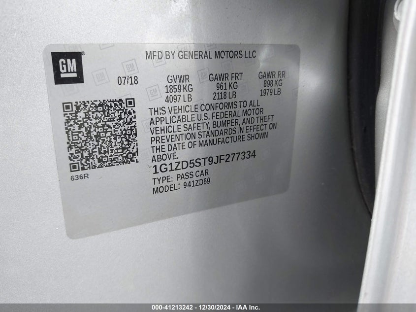 2018 CHEVROLET MALIBU LT - 1G1ZD5ST9JF277334