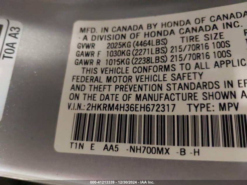 2014 HONDA CR-V LX - 2HKRM4H36EH672317