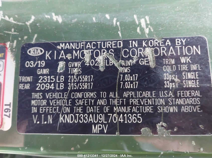 2020 KIA SOUL EX - KNDJ33AU9L7041365