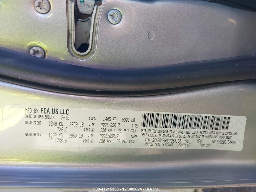 2016 DODGE JOURNEY SXT - 3C4PDCBB0GT250130