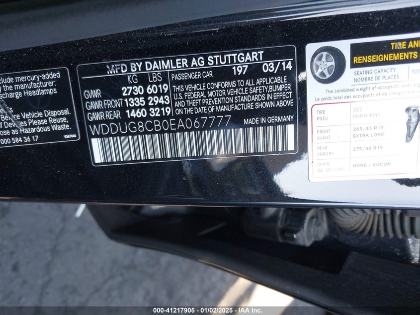 2014 MERCEDES-BENZ S 550 - WDDUG8CB0EA067777