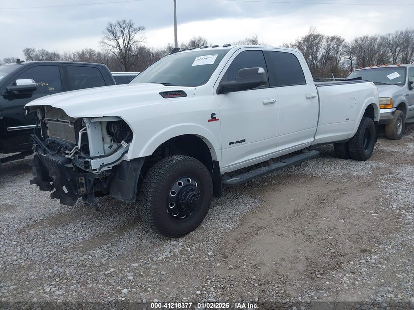 2021 Ram 3500 Laramie 4X4 8' Box white truck diesel 3C63RRJL2MG568100 photo #3