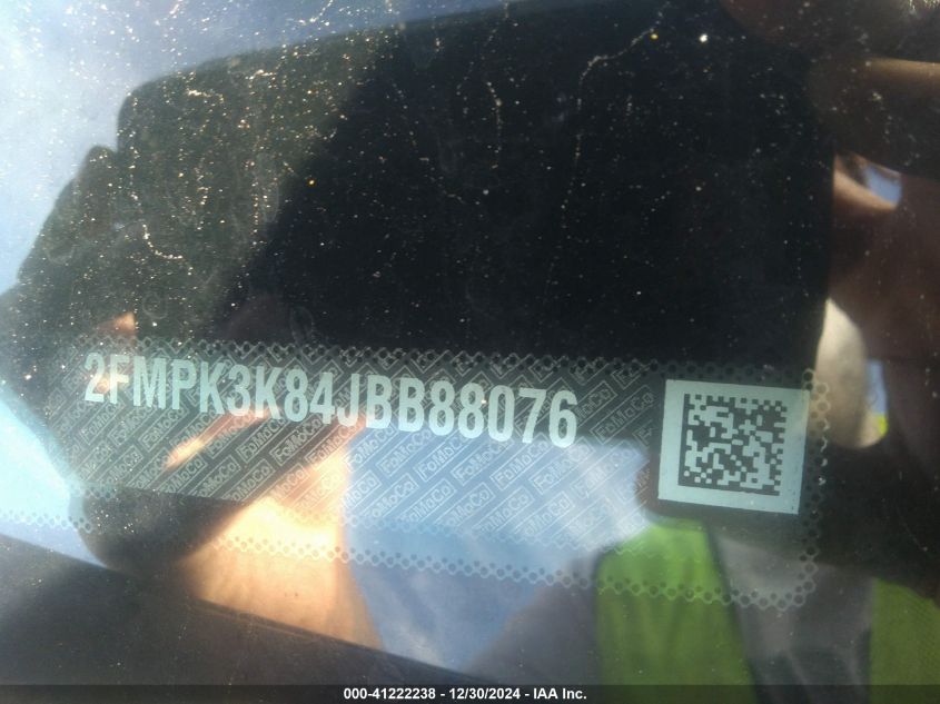 2018 Ford Edge Titanium VIN: 2FMPK3K84JBB88076 Lot: 41222238