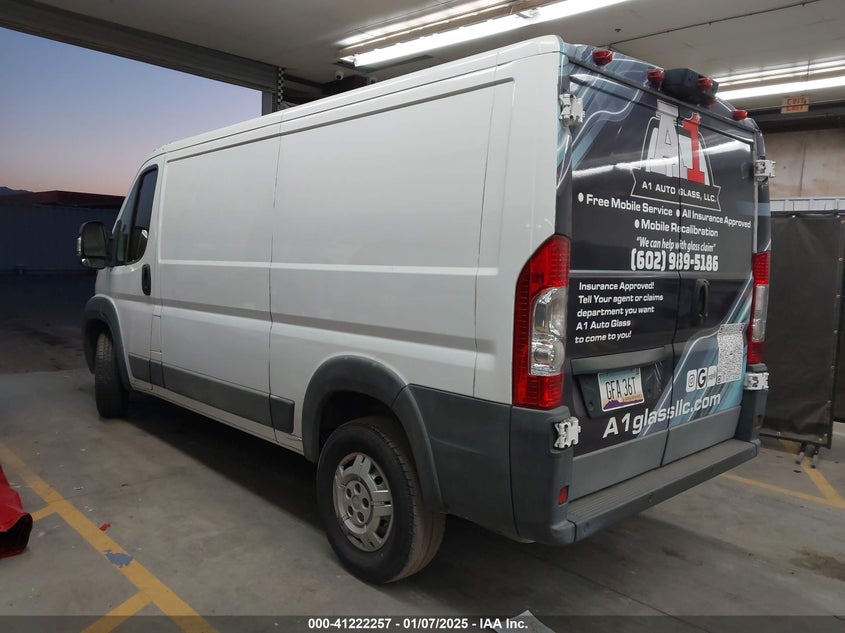 Vin: 3c6trvagxhe542728, lot: 41712580, ram promaster 1500 low roof 136 wb 20173