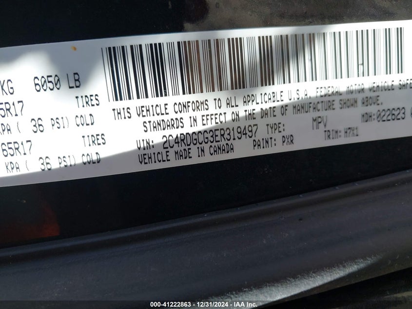 2014 DODGE GRAND CARAVAN SXT - 2C4RDGCG3ER319497