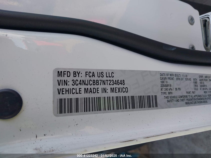 2022 JEEP COMPASS ALTITUDE FWD - 3C4NJCBB7NT234648
